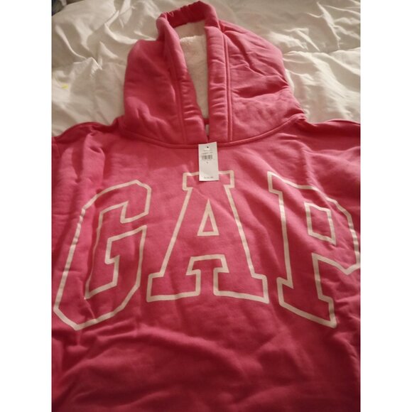 GAP Womens SIZE Large Pink Logo Hoodie Sweatshirt  Cotton Blend NWT - Picture 2 of 12